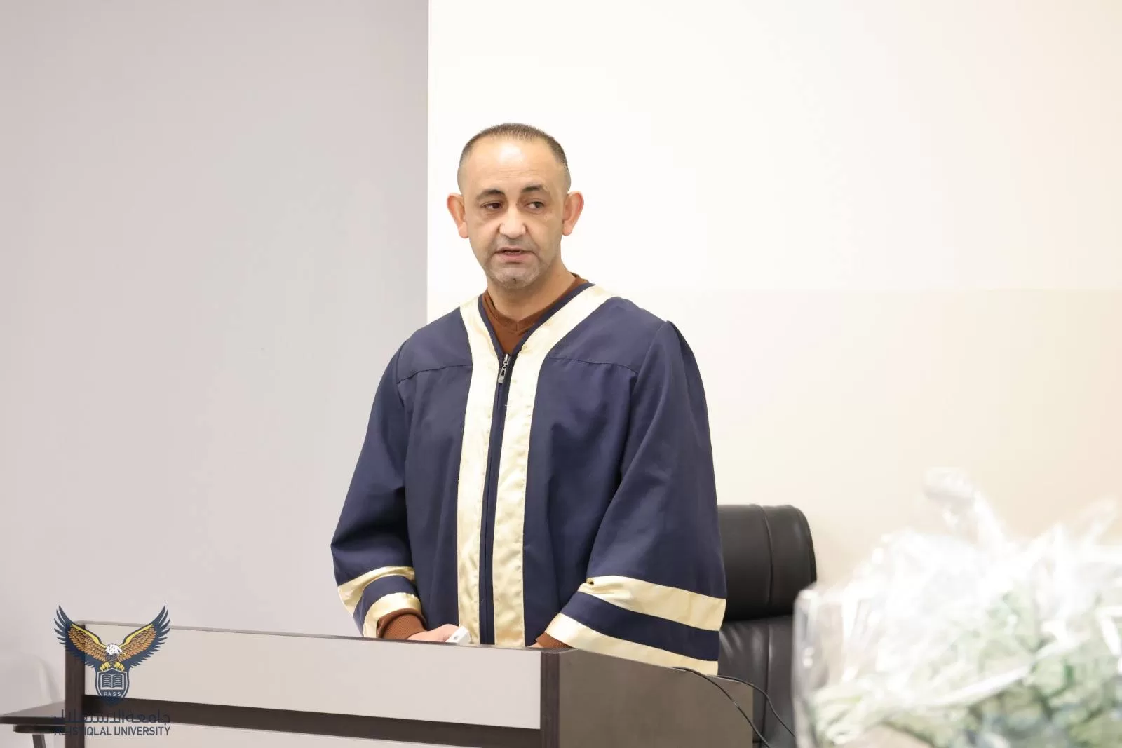 مناقشة رسالة ماجستير حول دور التمكين الإداري في تعزيز إدارة الأزمات في الجامعات الحكومية الفلسطينية، جامعة فلسطين التقنية- خضوري انموذجاً