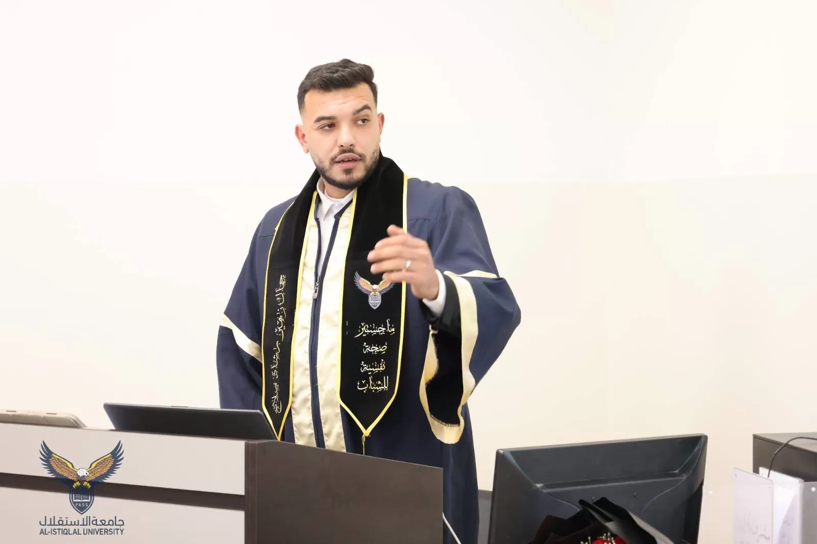 مناقشة رسالة ماجستير حول الصحة النفسية الرقمية والذكاء العاطفي كمتنبئين بالاستقرار النفسي لدى طلبة الجامعة في شمال الضفة الغربية